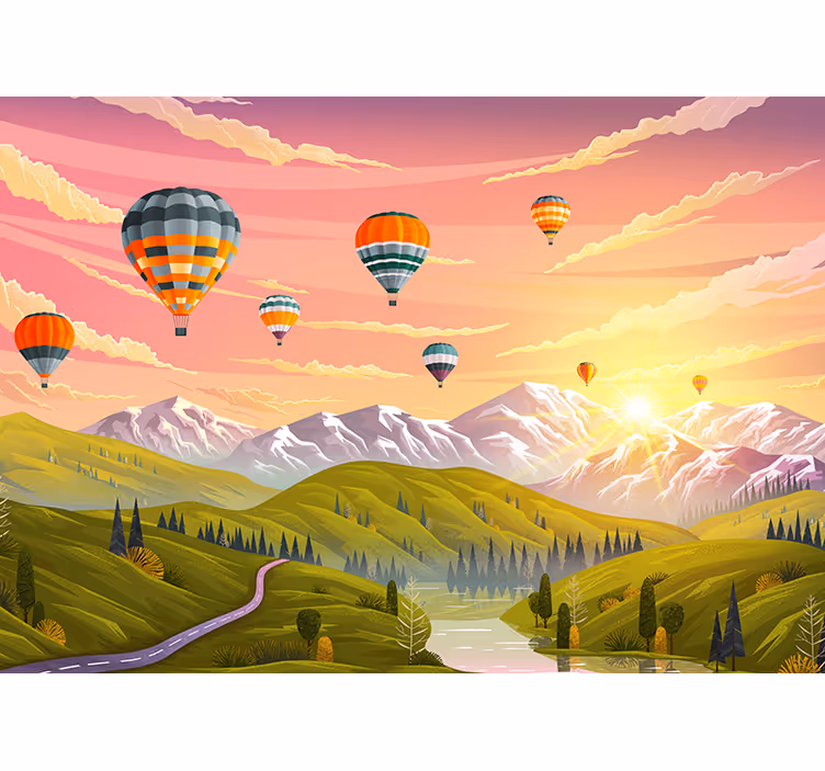Fotomurale paesaggi palloni aerostatici - TenStickers