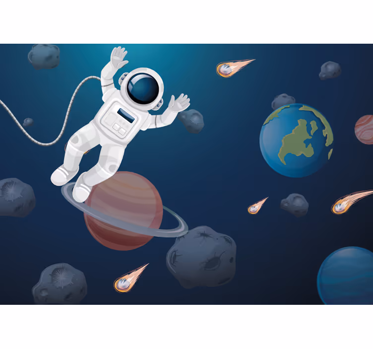 Fotomurale fantasia cosmonauta nel cosmo - TenStickers