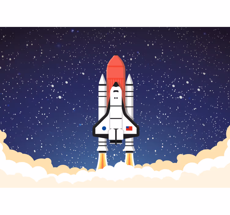 Fotomurale spaziale avventura del lancio di razzi - TenStickers