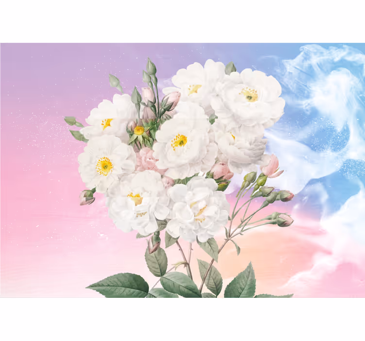 Fotomurale fiori composizione floreale bianca - TenStickers