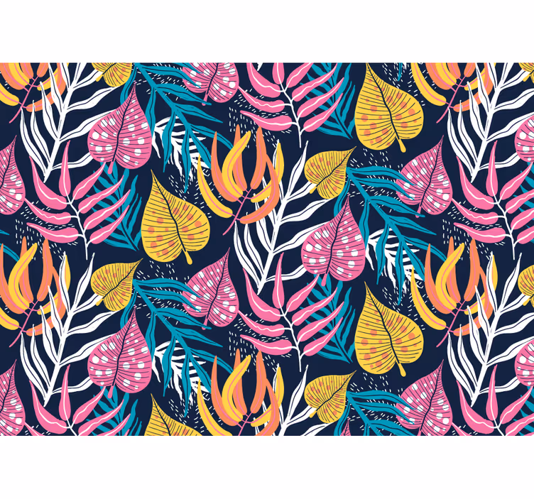Fotomurale fiori concetto foglie tropicali - TenStickers