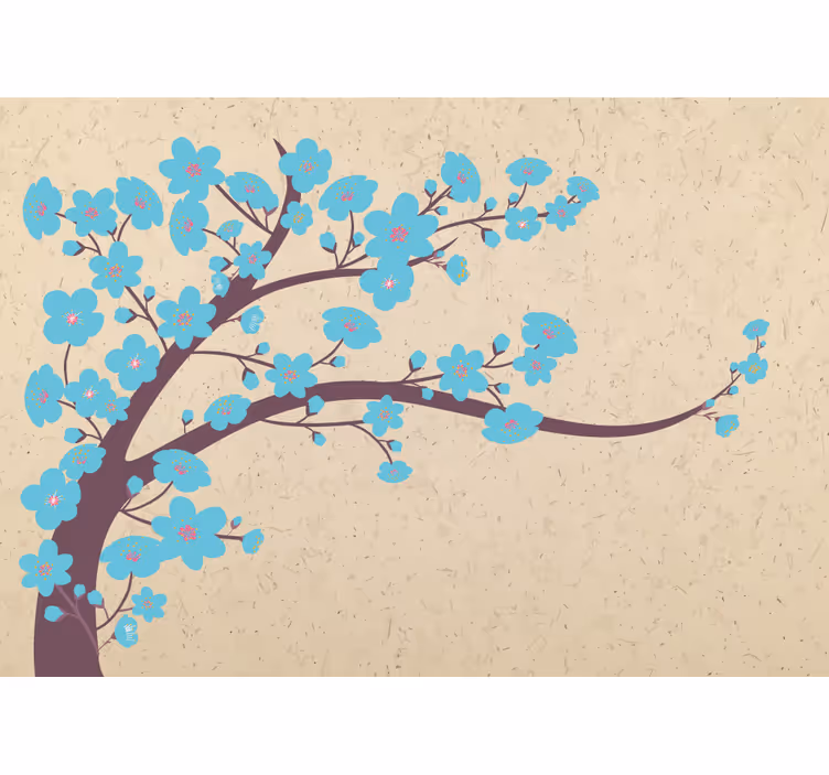 Fotomurale fiori stelo di fior di ciliegio - TenStickers