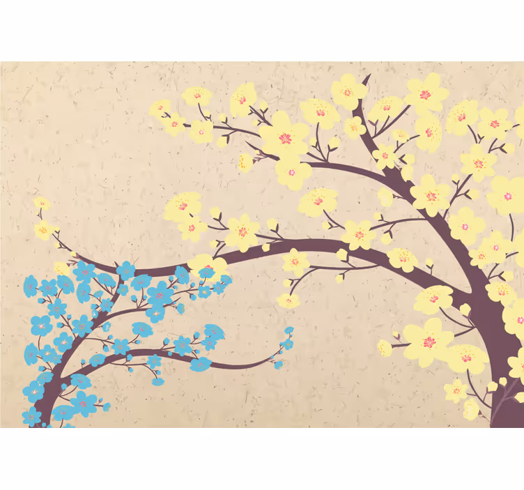 Fotomurale fiori rami di fiori gialli - TenStickers
