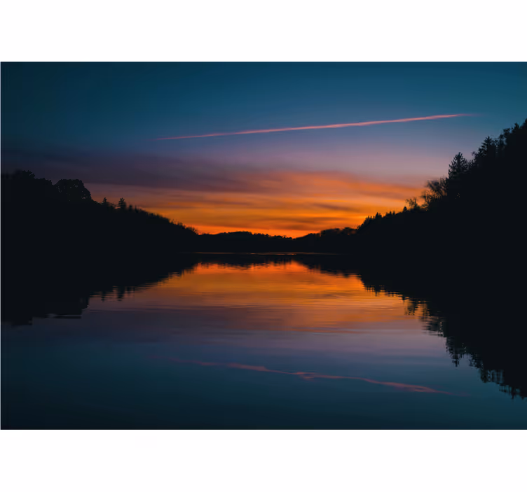 Fotomurale paesaggi lago serene al tramonto - TenStickers