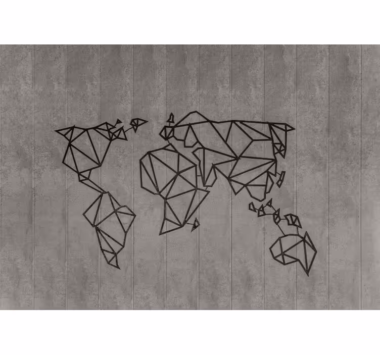 Fotomurale mappamondo contorno geometrico - TenStickers
