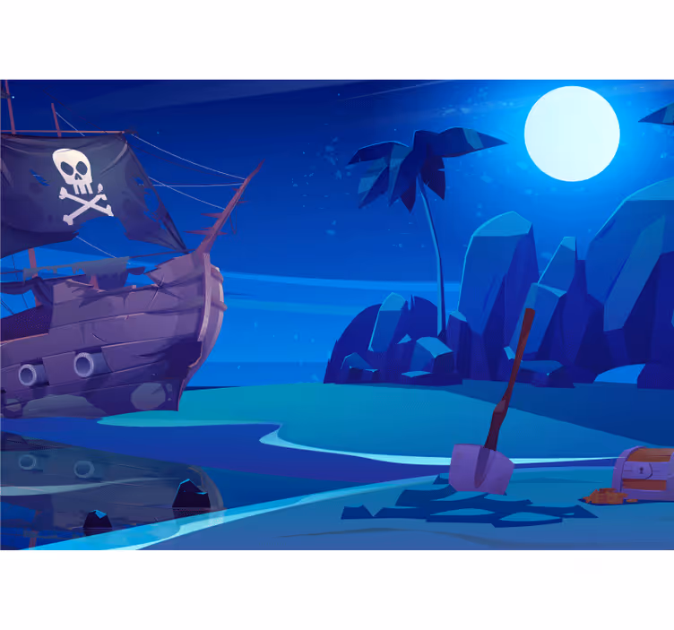 Fotomurale fantasia avventura della nave pirata - TenStickers