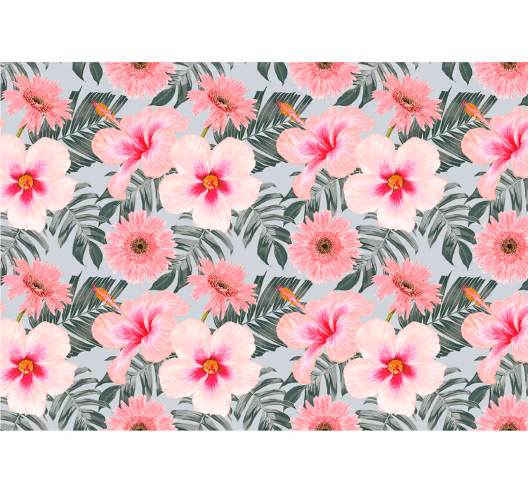 Fotomurale fiori motivo floreale rosa - TenStickers