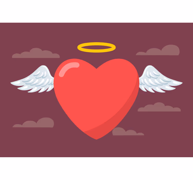 Fotomurale amore cuore con ali - TenStickers