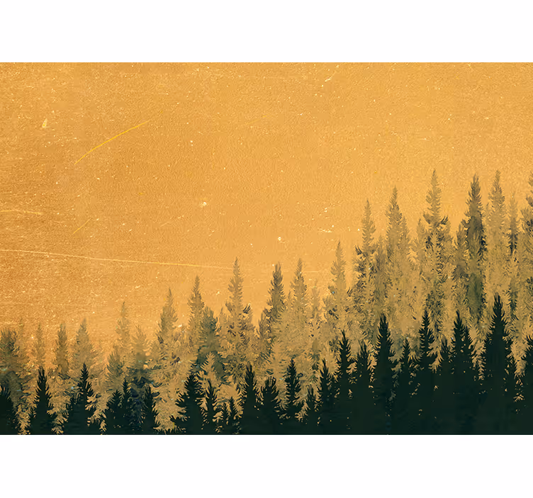 Fotomurali natura silhouette di pino - TenStickers