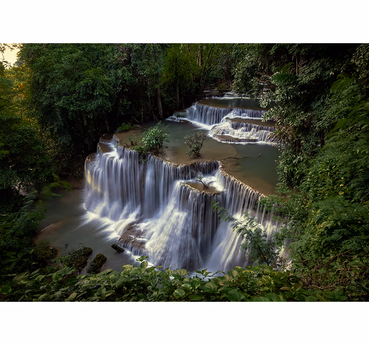 Fotomurali natura tranquillo rifugio con cascata - TenStickers