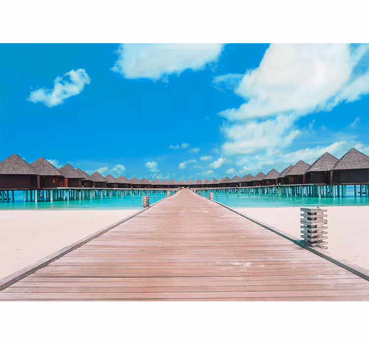 Fotomurale paesaggi sentiero tropicale al molo - TenStickers