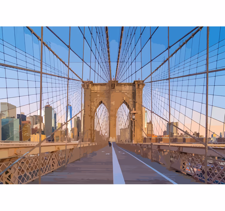 Fotomurale città vista sul ponte di brooklyn - TenStickers