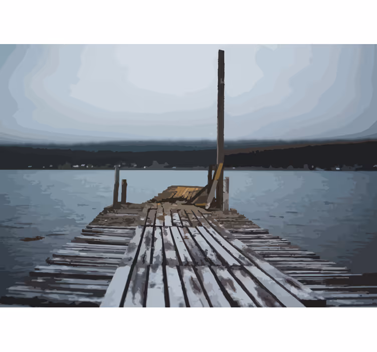 Fotomurale paesaggi molo su lago sereno - TenStickers