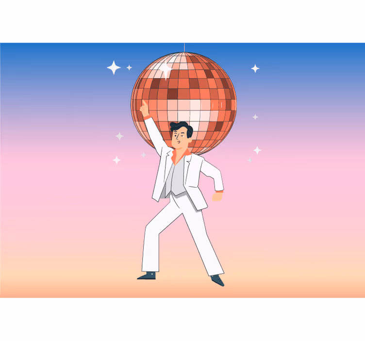 Fotomurale musicale uomo che balla discoteca - TenStickers