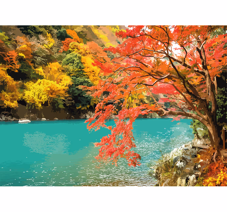 Fotomurali natura paesaggio autunnale vivace - TenStickers