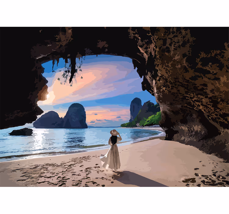 Fotomurale paesaggi fuga sulla spiaggia serena - TenStickers
