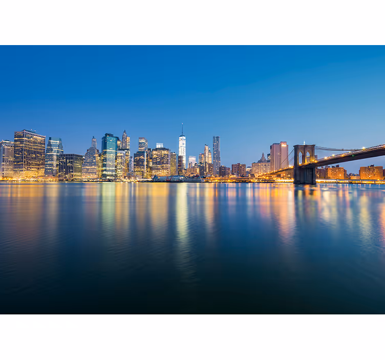 Fotomurale new york skyline urbano ponte di brooklyn - TenStickers