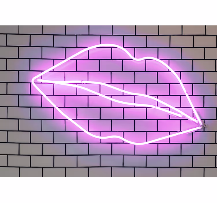 Fotomurale amore forma labbra al neon - TenStickers