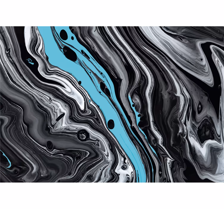 Fotomurale astratto flusso nero e acqua - TenStickers