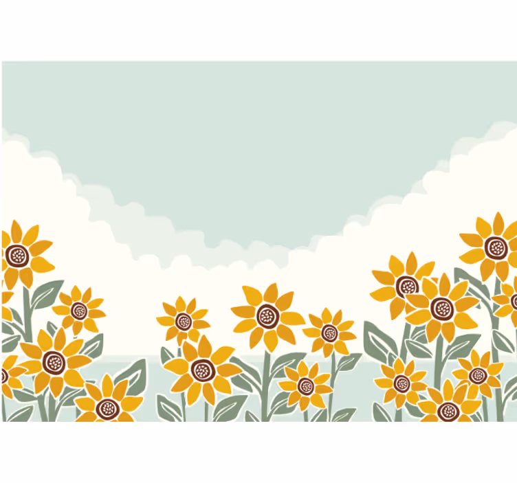 Fotomurale fiori scena giardino di girasoli - TenStickers