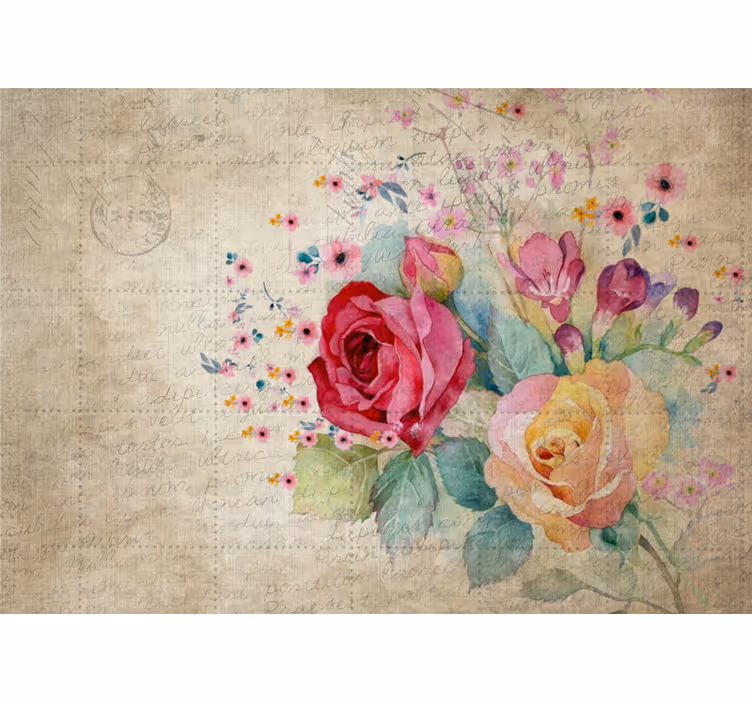Fotomurale fiori composizione di rose in fiore - TenStickers
