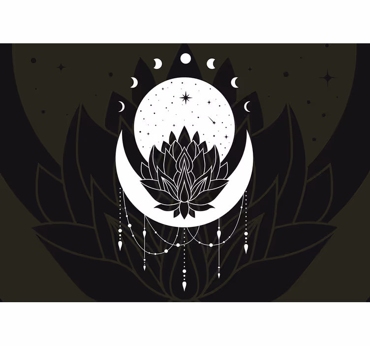 Fotomurali mandala design luna di loto - TenStickers