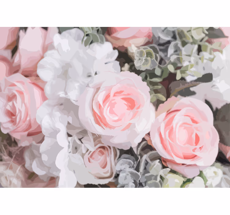 Fotomurale fiori rose rosa romantiche - TenStickers