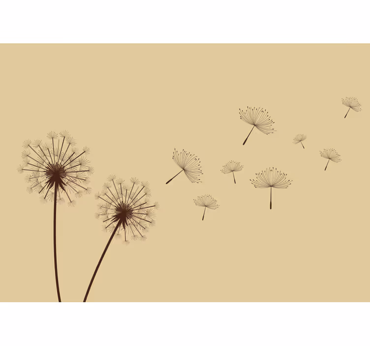 Fotomurale fiori effetto brezza di dente di leone - TenStickers