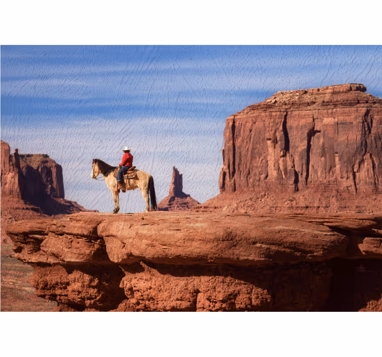 Fotomurale paesaggi cowboy a cavallo - TenStickers