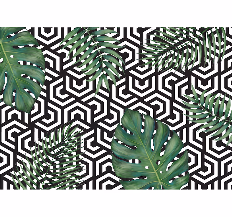 Fotomurali textures motivo foglie geometriche - TenStickers