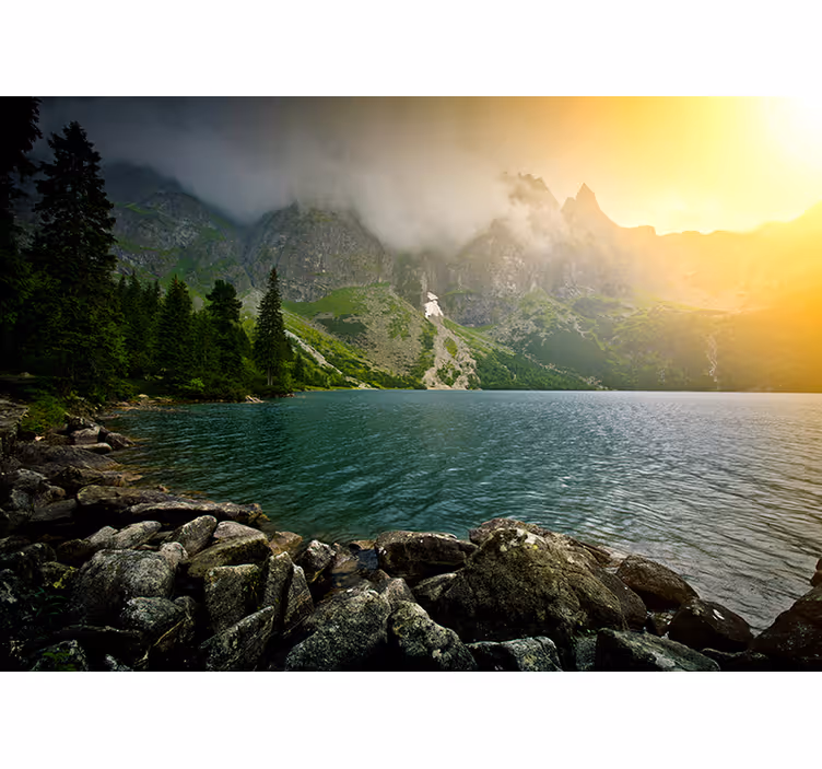 Fotomurale paesaggi vista lago montano - TenStickers