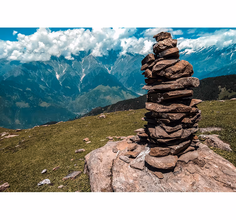 Fotomurale montagna formazione di pietre sovrapposte - TenStickers
