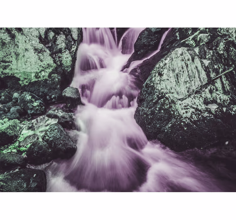 Fotomurale montagna cascate che scorrono - TenStickers