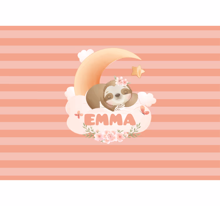 Fotomurale cameretta bradipo con luna - TenStickers