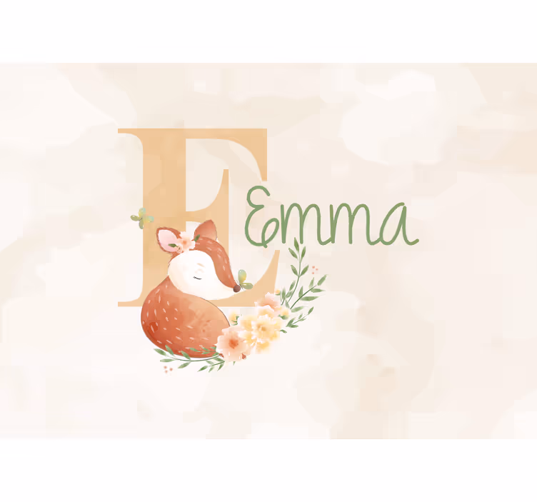 Fotomurale cameretta design volpe personalizzato - TenStickers
