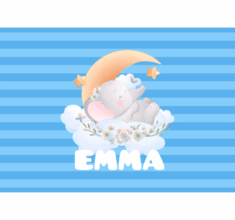 Fotomurale cameretta design elefante dormiente - TenStickers