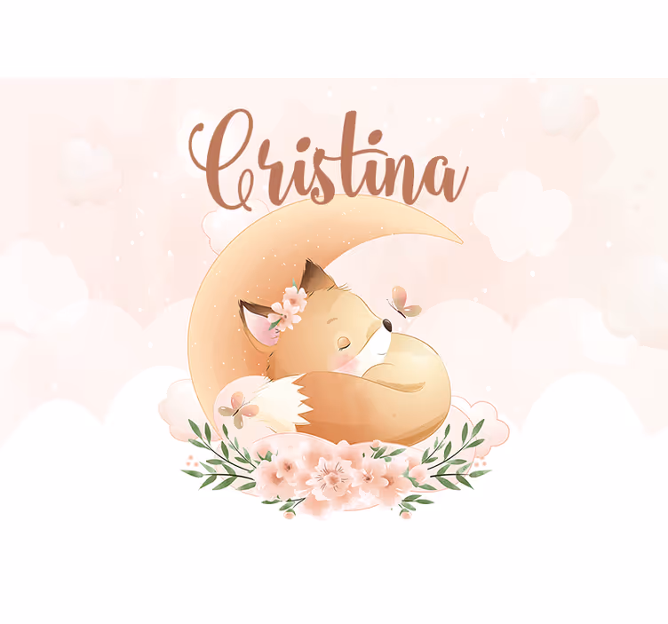 Fotomurale personalizzato design volpe dormiente - TenStickers