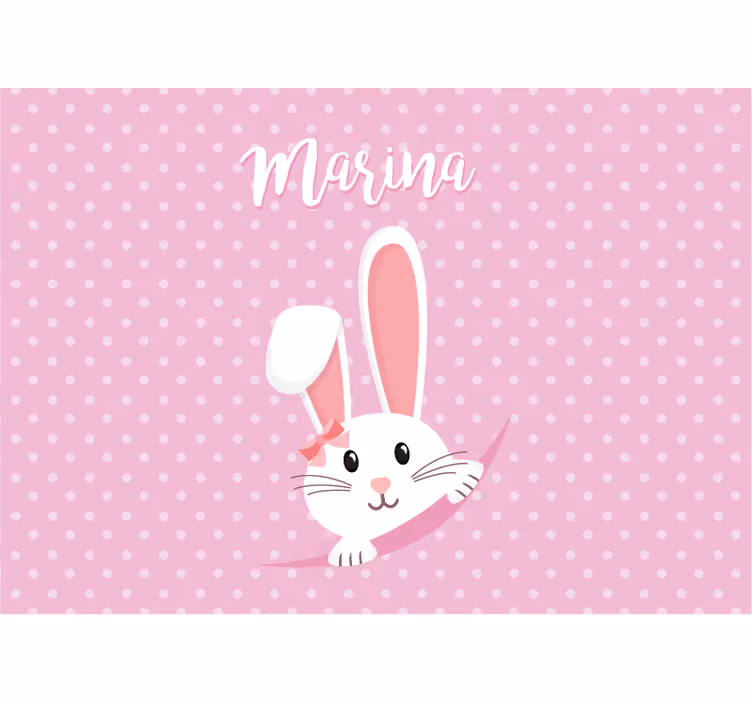 Fotomurale cameretta coniglio con fiocco - TenStickers