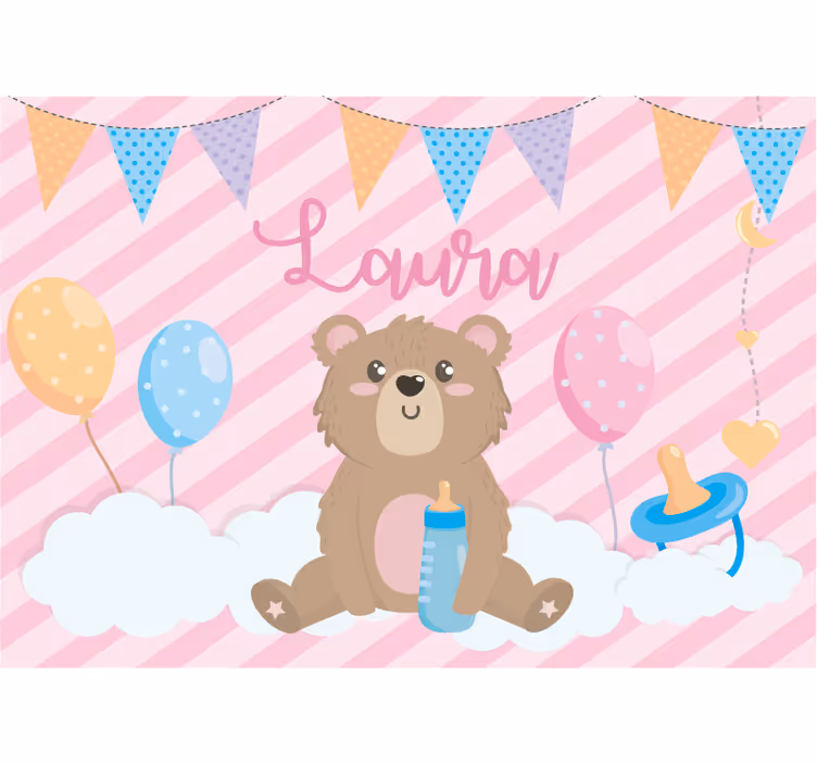 Fotomurale cameretta illustrazione orsetto carino - TenStickers