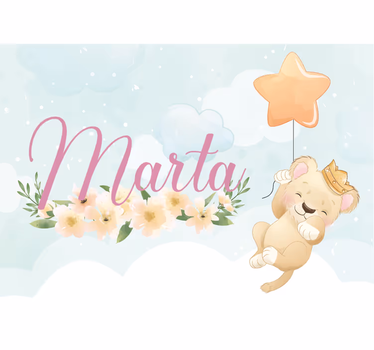 Fotomurale cameretta leone carino con palloncino - TenStickers