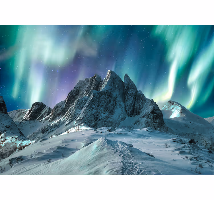 Fotomurale paesaggi aurora delle montagne - TenStickers