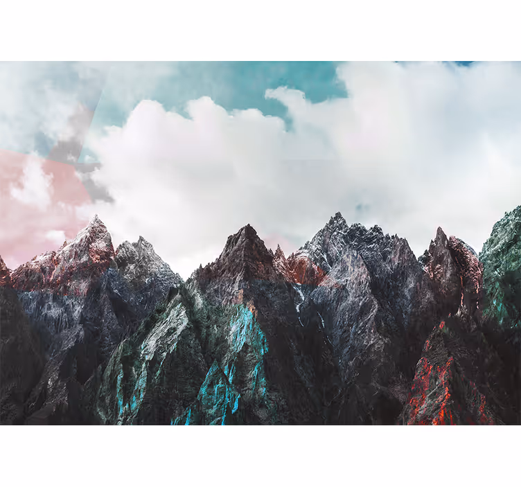 Fotomurale montagna vette montuose maestose - TenStickers