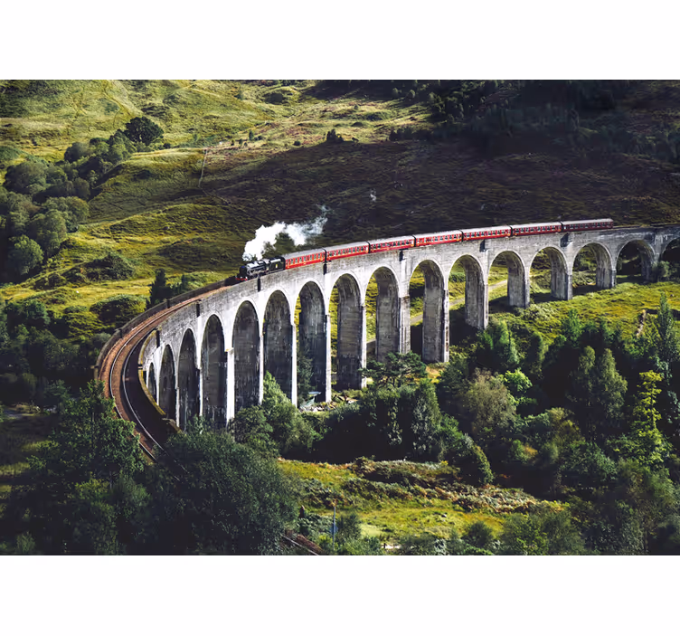 Fotomurale città ponte ferroviario iconico - TenStickers