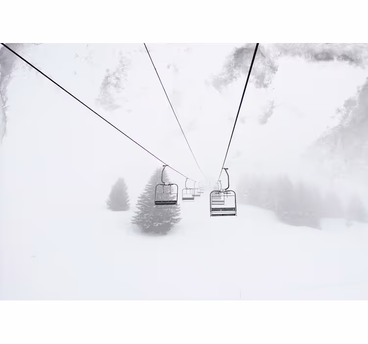 Fotomurale montagna vista dalla seggiovia - TenStickers