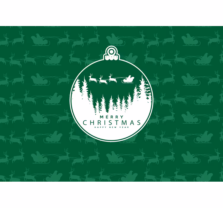 Fotomurale di natale paesaggio invernale gioioso - TenStickers
