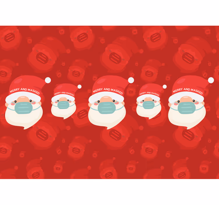 Fotomurale di natale babbo natale con mascherina - TenStickers