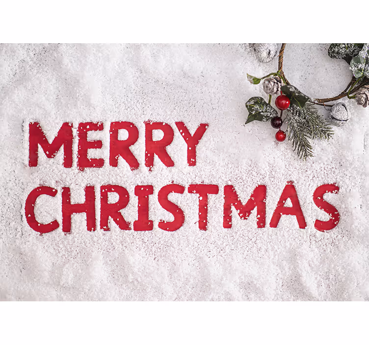 Fotomurale di natale saluti festivi nevosi - TenStickers