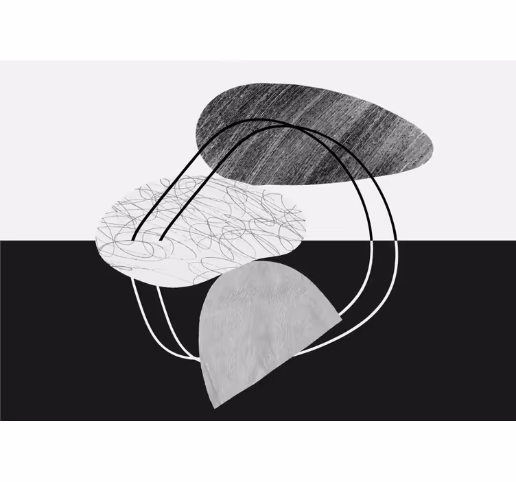 Fotomurale astratto forme geometriche mono - TenStickers