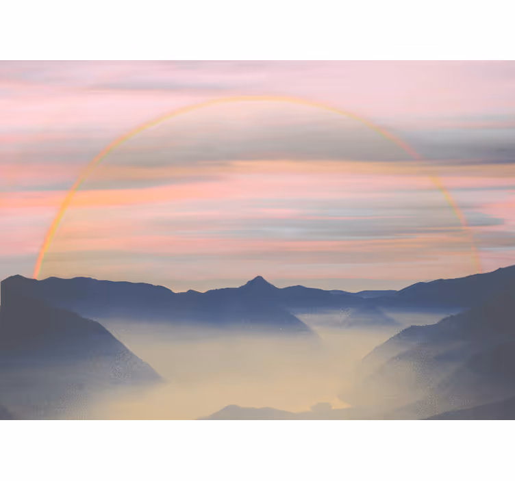 Fotomurale paesaggi scena arcobaleno montagna - TenStickers