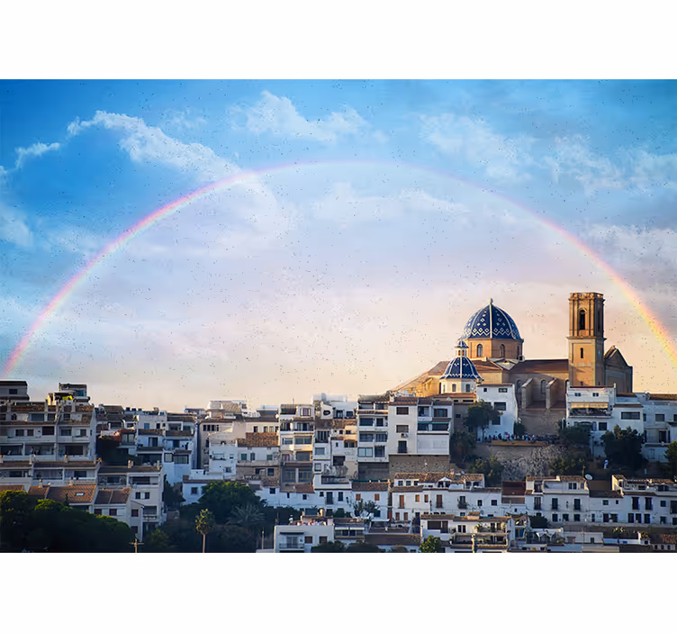 Fotomurale città architettura di paese costiero - TenStickers